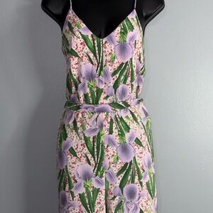 Mango Floral Spaghetti Strap Jumpsuit